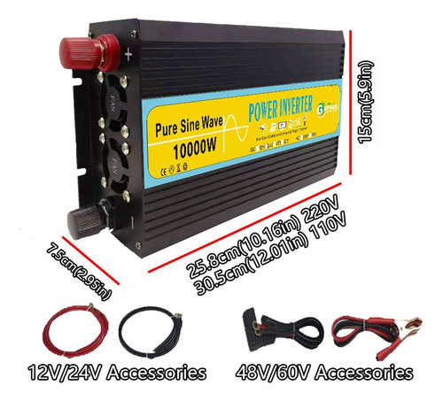 Inversor Solar Onda Sinusoidal 10000w 12/24/48/60v 220v/110v