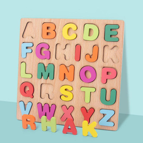 Colorido Alfabeto De Madera Puzle Preescolar Aprendizaje