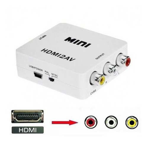 Conversor Adaptador Convertidor Hdmi A Rca Av Audio Video