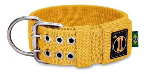 Coleira Cachorro Grande Forte Amorosso Amarelo Tamanho M 6mm