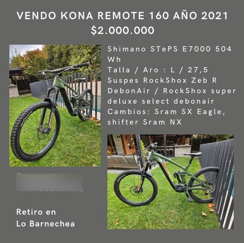 Bici Electrica Emtb Kona Remote 160 Año 2021
