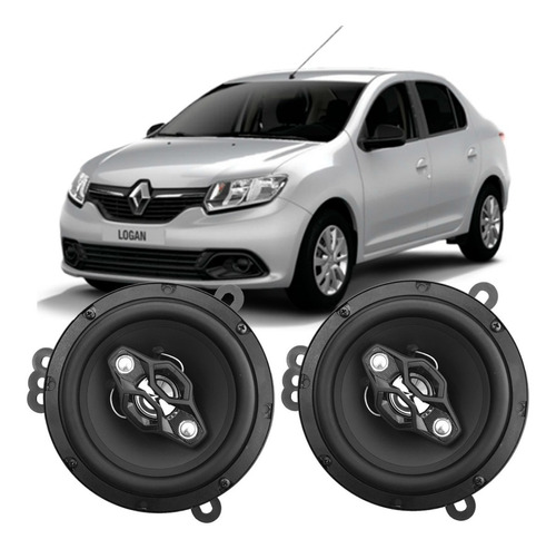 Kit 4 Falantes 120w 6 Polegadas Com Suportes Renault Logan