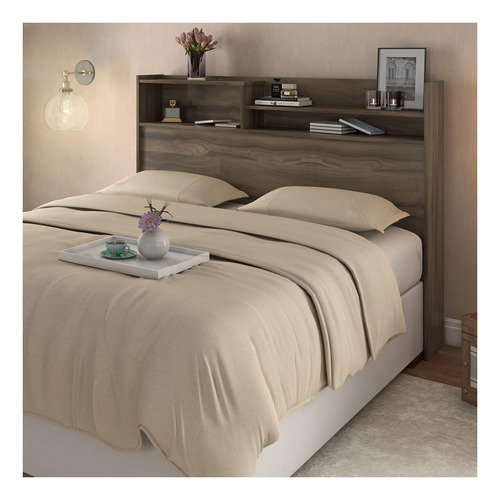 Respaldo de sommier Conquista Móveis Roma Queen 143cm x 110cm café wood