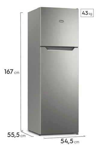 Heladera Gafa No Frost 262l Inverter Plata Hgnf251p Plateado