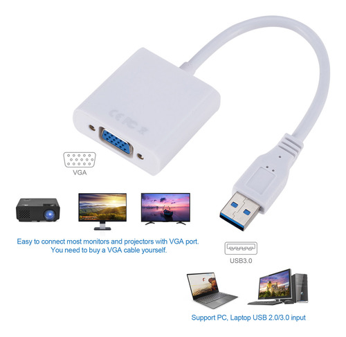 Adaptador Usb 3.0 Para Vga Para Conexão De Pc/projetor