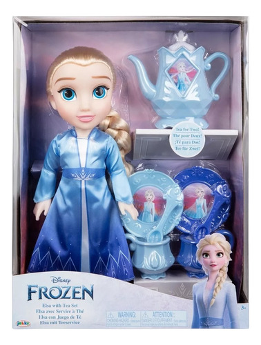 Disney Frozen Elsa Con Juego De Te Jakks Orig. Replay