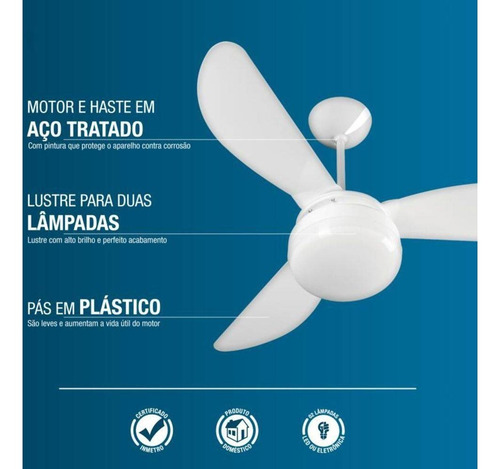 Imagem 2 de 3 de Ventilador Teto Controle Ventisol Fenix Silencioso - 110v