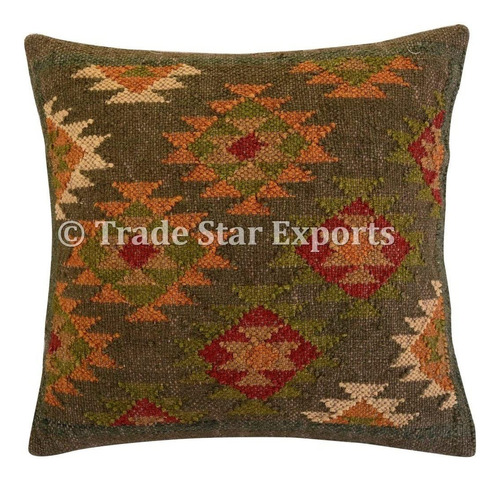 Trade Star Kilim - Funda De Almohada Cuadrada De 18.0 X 18.0