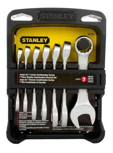 Set X7 Llaves Combinadas Cortas En Pulgadas 90-652 Stanley