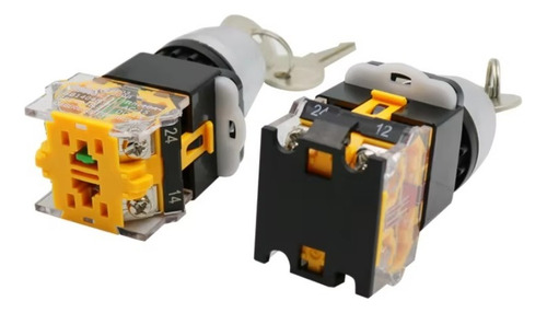 Comutador Interruptor Seletor Bloqueio Com Chave 22mm