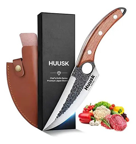 Huusk Knife Japan Kitchen, Upgraded Viking Knives Hand Forge
