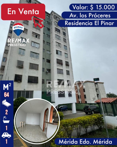 Apartamento En Venta, De 64m2, Ubicado En Residencias El Pinar, Final Av. Los Próceres