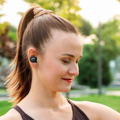 Audífonos True Wireless Mitzu Tapa Transparente Mh-9115bk Negro