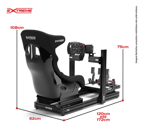 Cockpit Suporte Para Volante Alumínio Ax80 Cor Preto