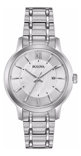 Reloj Bulova Classic Dress Original 96m141 Tienda Oficial Color De La Correa Plateado Color Del Bisel Plateado Color Del Fondo Plateado