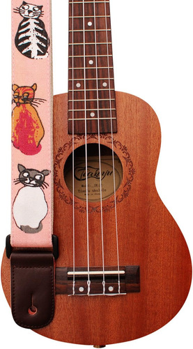 Correa Ukelele De Diseño  Al  Miss Cat  De Lona Suave ...