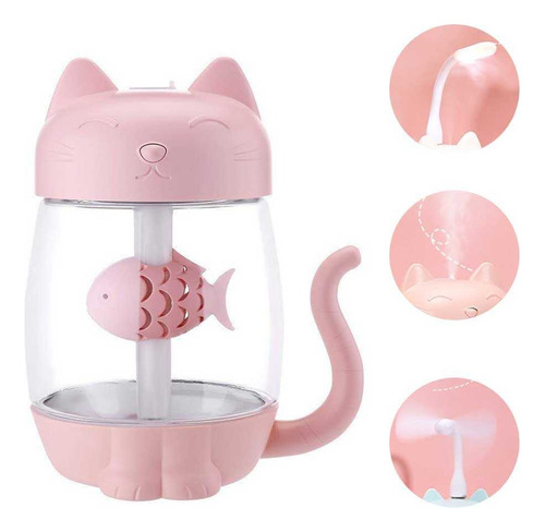 Humidificador Difusor De Gato 3 En 1 Aromaterapia