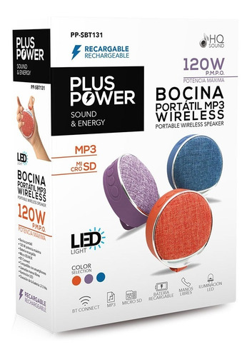 Mini Bocina Portátil Con Bluetooth, Usb, Micro Sd Pp-sbt131 Color Morado