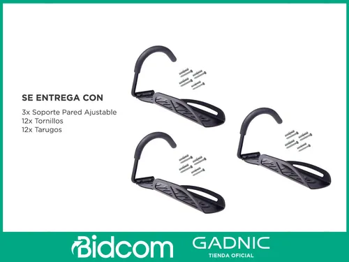 Kit X3 Soporte Para Bicicleta Pared Gancho Acero Resistente