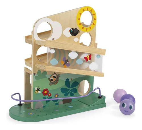 Janod Wooden Caterpillar Ball Track - Edades De 12 Meses - J