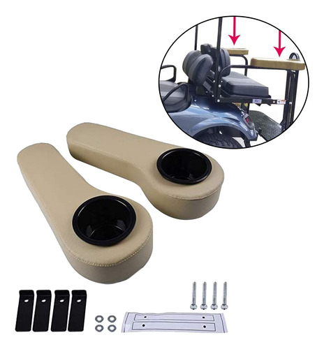 Juego De 2 Cojines Del Reposabrazos Del Asiento Marrón