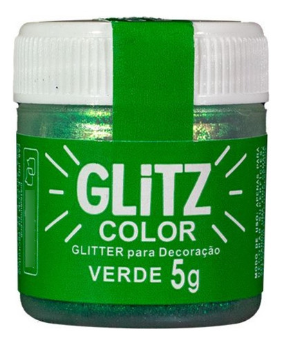 Glitter Glitz Comestível Doces Decoração Confeitaria 5gr Cor: Verde