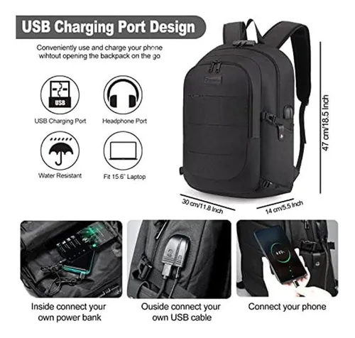 Mochila Informal Resistennte Para Portatiles 14/15.6 - Negro