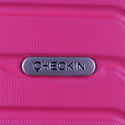 Valija Rígida Check In 20 Coral 4 Ruedas Dobles Abs Cabina Rosa Chicle