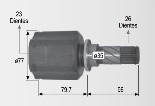 Imagen 2 de 7 de Espiga L/caja Izquierda Mazda 3 2.3l 2004-2009 Race