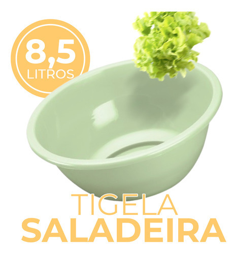 Tigela Redonda Saladeira Colorida Com 8,5 Litros Multiuso