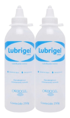 Kit 2 Unidades Gel Lubrificante Íntimo Carbogel Lubrigel Sabor Neutro