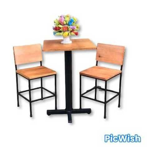 Conjunto Bistrô Mesa Com 2 Banco Industrial Ferro Madeira Cor da tampa Peroba Cor dos pés Preto