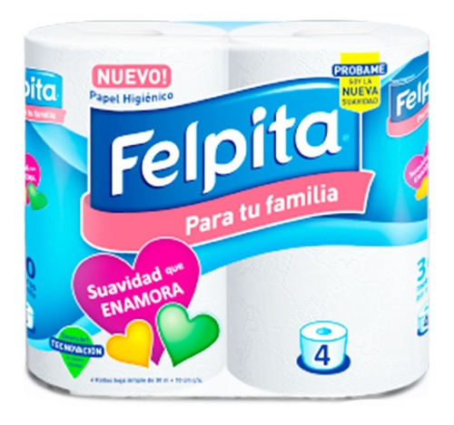 Papel Higiénico Felpita 4 Rollos 30 Metros Premium - Phf-005