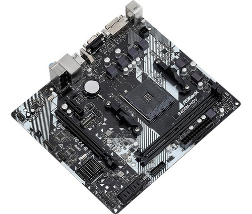Motherboard Asrock Amd B450m-hdv R4.0 Am4 Hdmi Ddr4 Color Negro