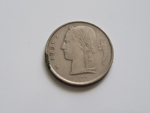 Monedas X 3 Belgica 1951 1 Franco En Francés Y Holandés Lote (Usado)