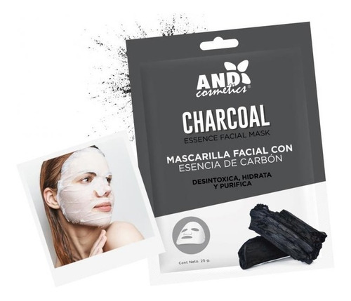 Mascarilla Facial De Tela And Esencia De Carbón Hidratante