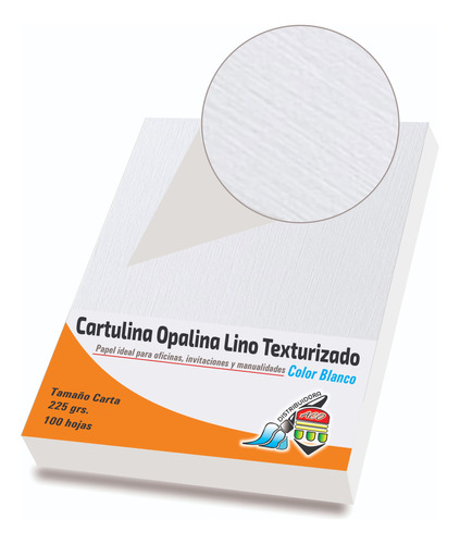 Cartulina Lino Texturizada Blanca 225gr Importada Carta Pack