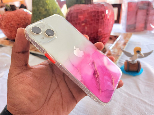Funda Arte Pintura Degradado Bicolor Para iPhone 14 + Mica