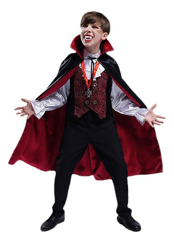 T Halloween Niños Masculino Vampiro Conde Bat Cos Costume