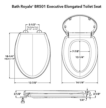 Asiento De Inodoro Bath Royale Alargado Con Funda Br501-02 A
