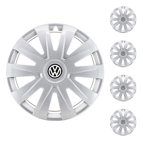 Juego X4 Tazas 15 PuLG. Vw Fox Suran 2010 - 2014 C/ Logo