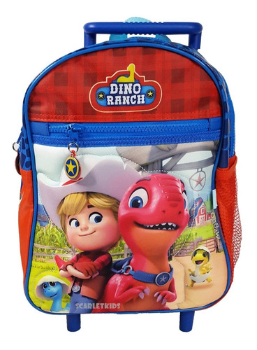 Mochila Con Carro Dino Ranch 12 PuLG Original Disney Jardin 