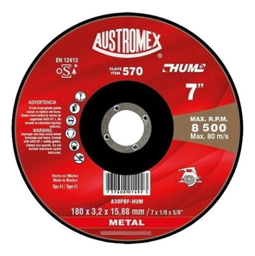 Disco Para Sierra Corte Metal 7x5/8 10 Pzs Austromex Aus-570