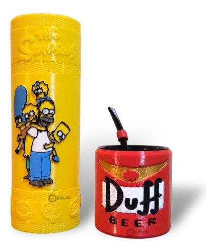 Set De Mate Duff Con Yerbera Simpsons 