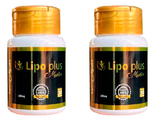 Kit 2 Potes Com Master Inibidor De Apetite Lipoplus Sem Sabor