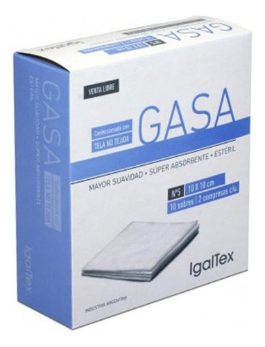 Igaltex Caja Gasa Igaltex Sintética N°5 10x10 Tela No Tejida