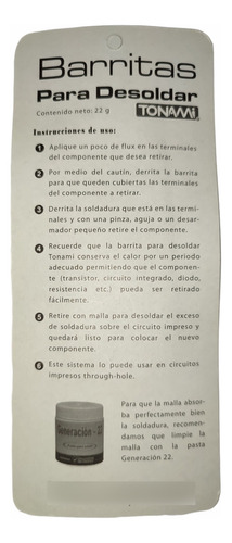 Barritas Para Desoldar Tonami (kit 5 Pack)