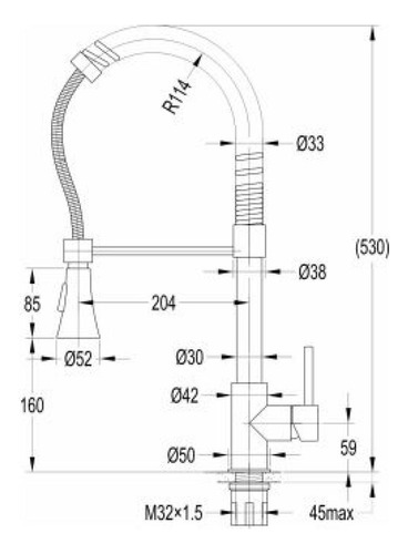 Celite Gourmet B5000cvcr0 Monocomando Para Cozinha De Mesa Bica Extraível Com 2 Função Cromado Prateado Cromado