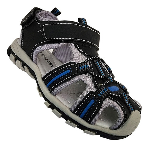 Sandalia Infantil Con Velcro Primavera Verano Negro 7006