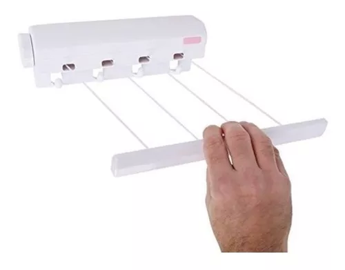 Tendedero extensible para pared de 4 cuerdas retractil - Canela Hogar